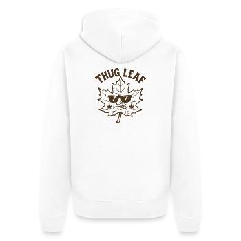 Thug Leaf Happy Fall Harvest Autumn Lover Wortsp - Unisex Premium Organic Zip Hoodie - white - Back - Thijin (182cm)