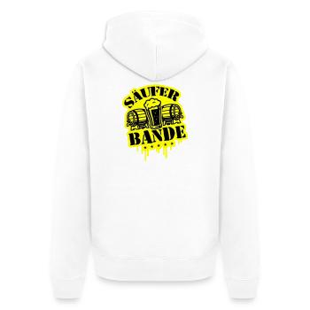 Säufer Bande Bier - Unisex Premium Bio Zip Hoodie - Weiß - Hinten - Thijin (182cm)