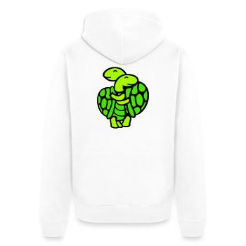 2 Friends Turtle Team Love Couple Hug Cute - Unisex Premium Organic Zip Hoodie - white - Back - Thijin (182cm)
