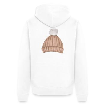 Bonnet Bonnet d’hiver Bonnet en tricot Chapeau à pompon - Veste à capuche bio Premium Unisexe - blanc - Dos - Thijin (182cm)