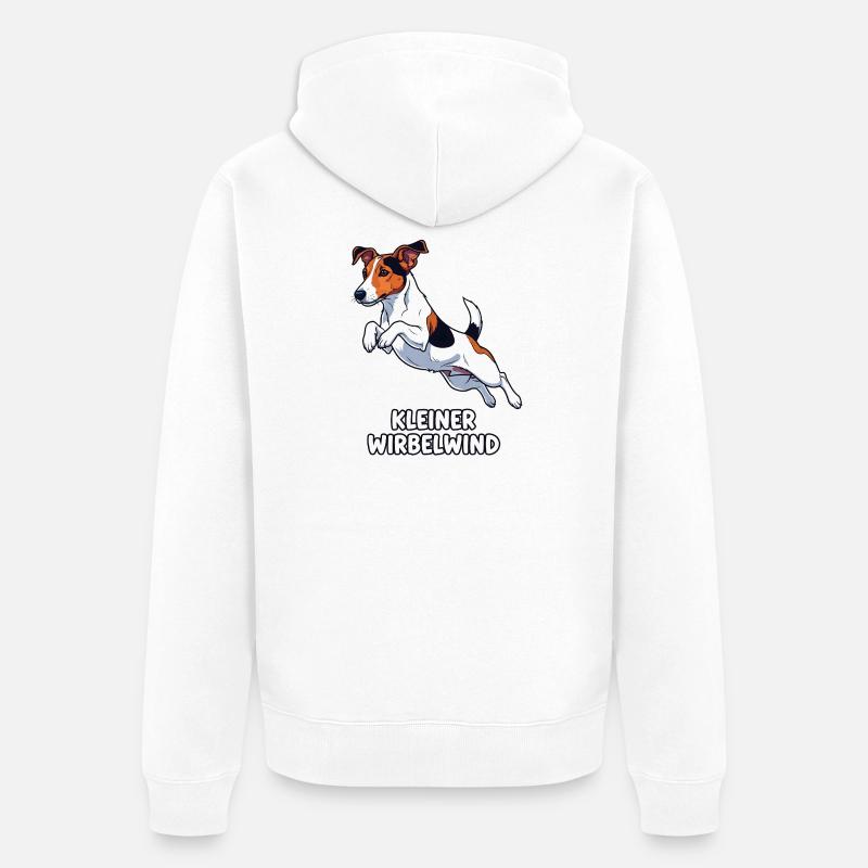 Petit tourbillon - Jack Russell - Veste à capuche bio Premium Unisexe - blanc
