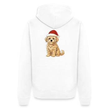 Maltipoo Weihnachten – Niedlicher Hund 🎅 - Unisex Premium Bio Zip Hoodie - Weiß - Hinten - Thijin (182cm)