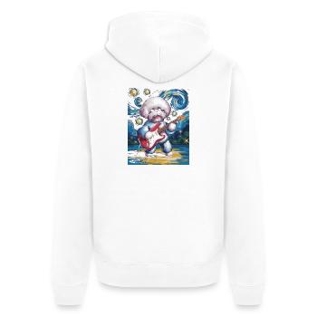 Starry Night Bichon Frise - Unisex Premium Bio Zip Hoodie - Weiß - Hinten - Thijin (182cm)