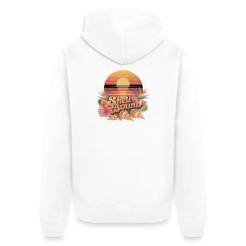 Shell Bound Tropical Sunset Landscape - Unisex Premium Organic Zip Hoodie - white - Back - Thijin (182cm)