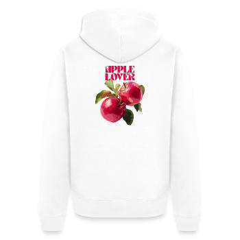 Apfelliebhaber Motiv für Naturliebhaber - Unisex Premium Bio Zip Hoodie - Weiß - Hinten - Thijin (182cm)