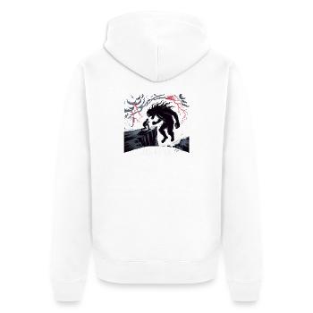Dark Forest Encounter Illustration - Unisex Premium Organic Zip Hoodie - white - Back - Thijin (182cm)