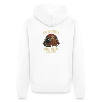 Faultier Camping  - Unisex Premium Bio Zip Hoodie - Weiß - Hinten - Thijin (182cm)