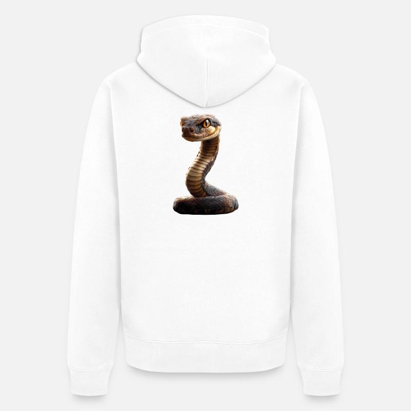 snake, python, cobra, rattlesnake, snakes - Unisex Premium Organic Zip Hoodie - white