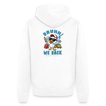 Duck Student Back to School - Unisex Premium Organic Zip Hoodie - white - Back - Thijin (182cm)