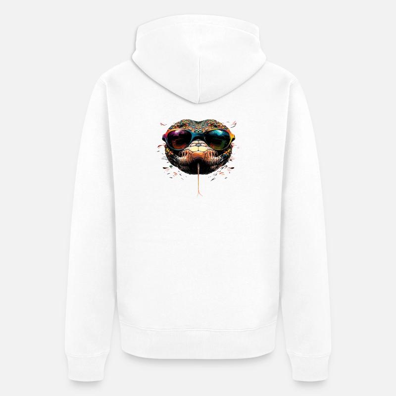 Schlange Python Kobra Klapperschlange Schlangen - Unisex Premium Bio Zip Hoodie - Weiß