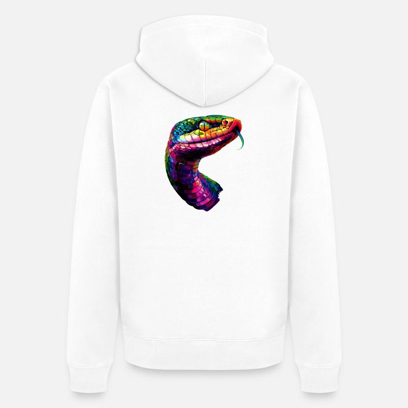 Schlange Python Kobra Klapperschlange Schlangen - Unisex Premium Bio Zip Hoodie - Weiß