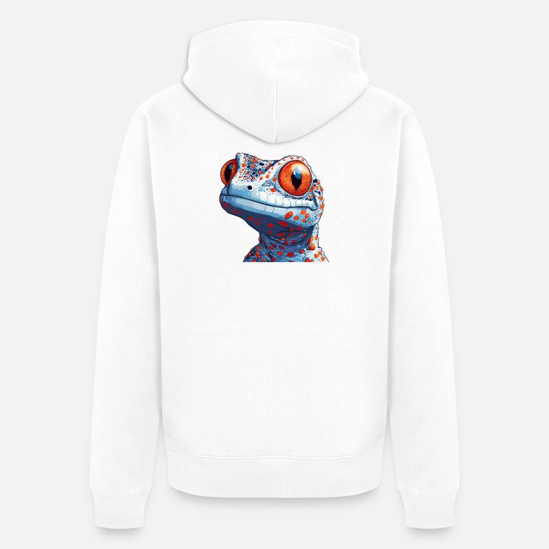 Tokay Geckos Tokay Gecko - Veste à capuche bio Premium Unisexe - blanc