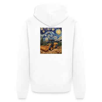 moissonneuse-batteuse fermier style van gogh étoilé - Veste à capuche bio Premium Unisexe - blanc - Dos - Thijin (182cm)