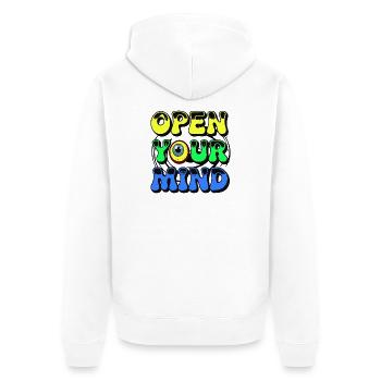 Lebendiges Augen-Design - Unisex Premium Bio Zip Hoodie - Weiß - Hinten - Thijin (182cm)