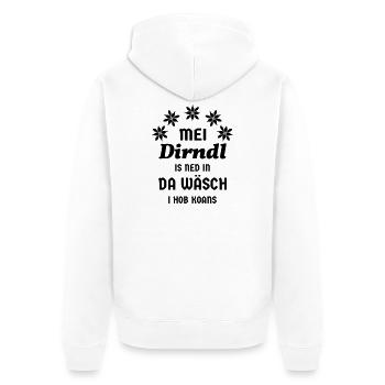 Dirndl Ersatz Bayern Volksfest Kein Dirndl Spruch - Unisex Premium Organic Zip Hoodie - white - Back - Thijin (182cm)