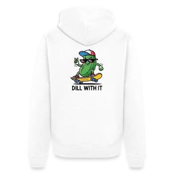 Cornichon frais - Veste à capuche bio Premium Unisexe - blanc - Dos - Thijin (182cm)