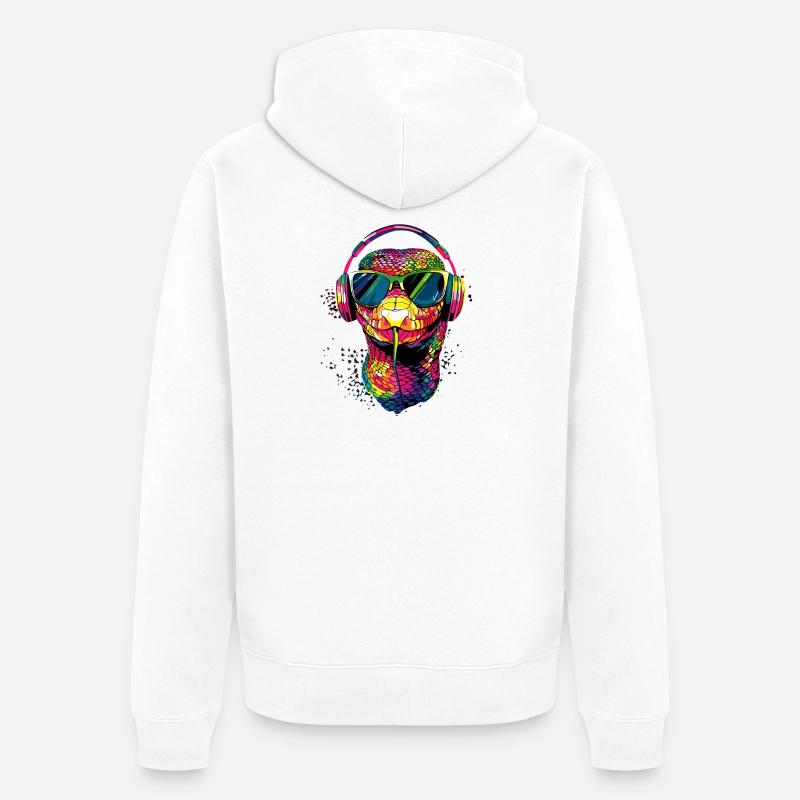 snake, python, cobra, rattlesnake, snakes - Unisex Premium Organic Zip Hoodie - white