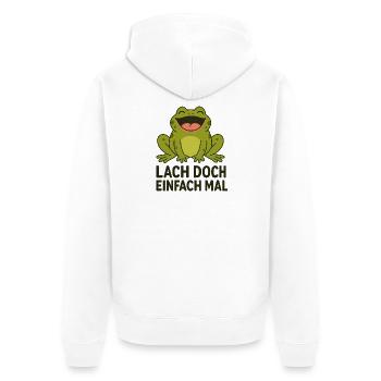 Laughing frog funny saying animals design - Unisex Premium Organic Zip Hoodie - white - Back - Thijin (182cm)