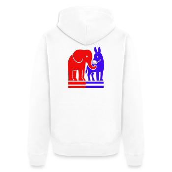 Elephant and Donkey USA - Veste à capuche bio Premium Unisexe - blanc - Dos - Thijin (182cm)