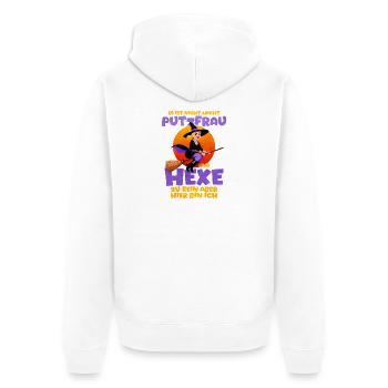 Witch with pun for Halloween cleaner - Unisex Premium Organic Zip Hoodie - white - Back - Thijin (182cm)