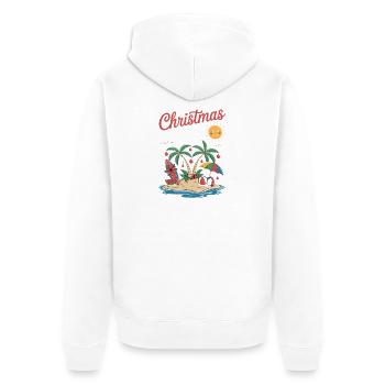 Noël en juillet Plage de Noël tropicale - Veste à capuche bio Premium Unisexe - blanc - Dos - Thijin (182cm)