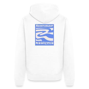 Synthesizer addicted Synth Modular - Unisex Premium Bio Zip Hoodie - Weiß - Hinten - Thijin (182cm)