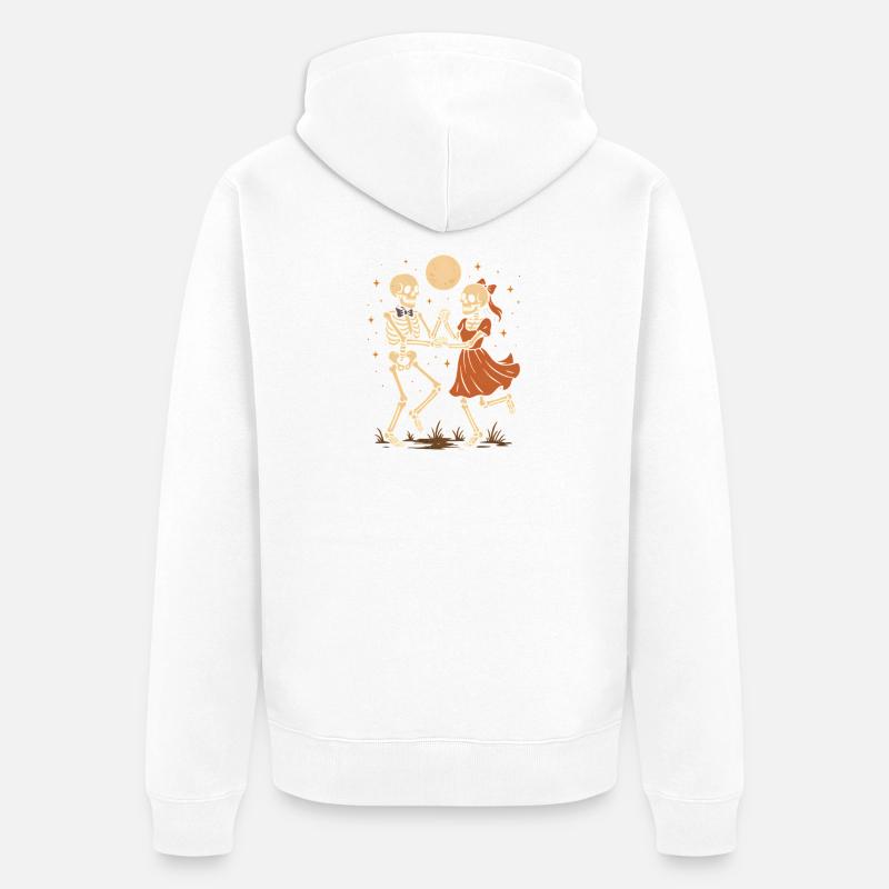 Ciel et squelettes dansants - Veste à capuche bio Premium Unisexe - blanc