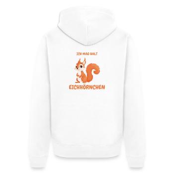 Ich mag halt Eichhörnchen Cartoon Motiv - Unisex Premium Bio Zip Hoodie - Weiß - Hinten - Thijin (182cm)
