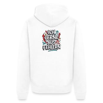I learn from mistakes motivational statement for - Unisex Premium Organic Zip Hoodie - white - Back - Thijin (182cm)