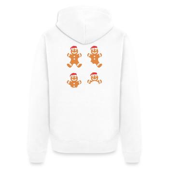 Gingerbread Christmas Gingerbread Man Gingerbread - Unisex Premium Organic Zip Hoodie - white - Back - Thijin (182cm)