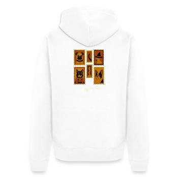 Halloween Haustier Kostüm Stempelset, Liebe Hunde - Unisex Premium Bio Zip Hoodie - Weiß - Hinten - Thijin (182cm)