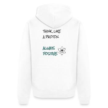 Abstract Motivational Design Positivity - Unisex Premium Organic Zip Hoodie - white - Back - Thijin (182cm)