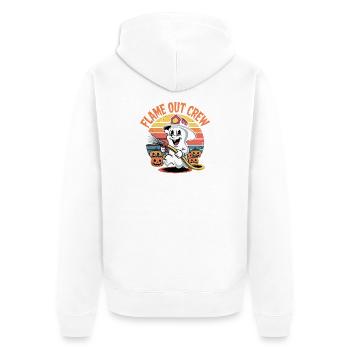  Flame Out Crew Feuerwehr Geist Halloween Retro - Unisex Premium Bio Zip Hoodie - Weiß - Hinten - Thijin (182cm)
