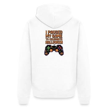 Halloween Gamer Quote Gaming - Unisex Premium Organic Zip Hoodie - white - Back - Thijin (182cm)