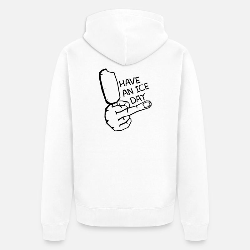 AV E BELLE JOURNÉE - Veste à capuche bio Premium Unisexe - blanc