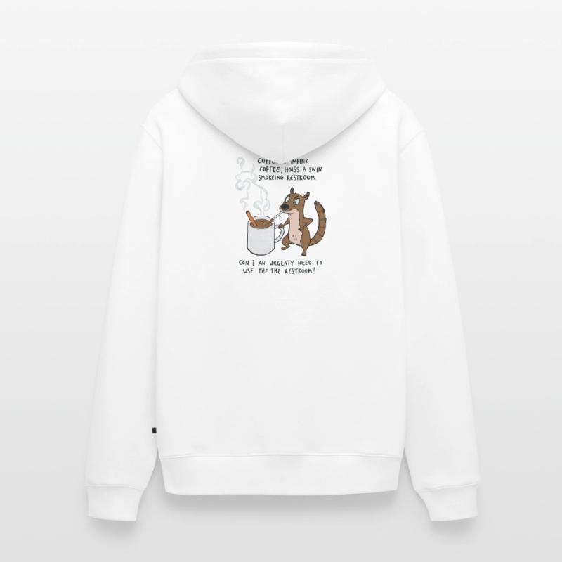 Kaffee Notfall Beutier Eichhörnchen Kippe  Unisex Premium Bio Zip Hoodie