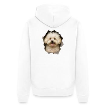 Bolognese Hund - Unisex Premium Bio Zip Hoodie - Weiß - Hinten - Thijin (182cm)