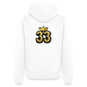 33 Nombre Couronne - Veste à capuche bio Premium Unisexe - blanc - Dos - Thijin (182cm)