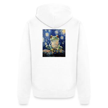 Frosch Frösche Van Gogh Style Starry Night - Unisex Premium Bio Zip Hoodie - Weiß - Hinten - Thijin (182cm)