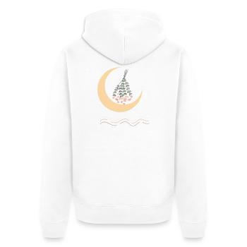 Moonblossoms Hanging Garlands - Unisex Premium Organic Zip Hoodie - white - Back - Thijin (182cm)