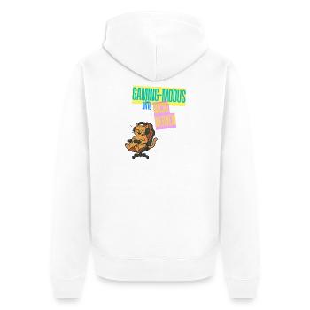 Gaming Mode Cat Not Nerve Design Gaming - Unisex Premium Organic Zip Hoodie - white - Back - Thijin (182cm)