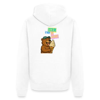 Bär Eiscreme Comic - Unisex Premium Organic Zip Hoodie - white - Back - Thijin (182cm)
