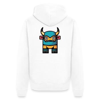 Stier Halloween Comic Bulle - Unisex Premium Bio Zip Hoodie - Weiß - Hinten - Thijin (182cm)