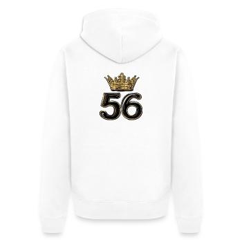56 Number Krone - Unisex Premium Organic Zip Hoodie - white - Back - Thijin (182cm)