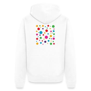 Fleckig Gefleckt Bunt Polka Dot Kinder - Unisex Premium Bio Zip Hoodie - Weiß - Hinten - Thijin (182cm)