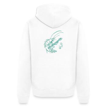 Funny Shrimp Electric Guitar Music Gift - Unisex Premium Organic Zip Hoodie - white - Back - Thijin (182cm)