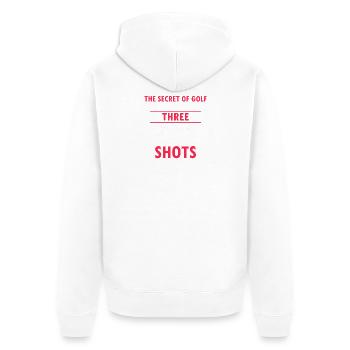 The Secret of Golf Turn 3 Into 2 Funny Strategy - Unisex Premium Organic Zip Hoodie - white - Back - Thijin (182cm)