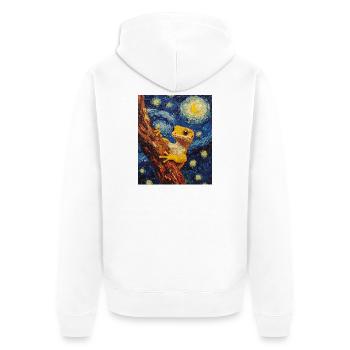 Gecko Van Gogh Style Nuit étoilée - Veste à capuche bio Premium Unisexe - blanc - Dos - Thijin (182cm)