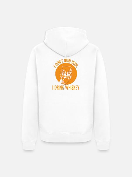 Whiskey Spruch Whiskeytrinker Whiskeyliebhaber - Unisex Premium Bio Zip Hoodie - Weiß