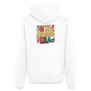 À l’époque de mon professeur - Veste à capuche bio Premium Unisexe - blanc - Dos - Thijin (182cm)